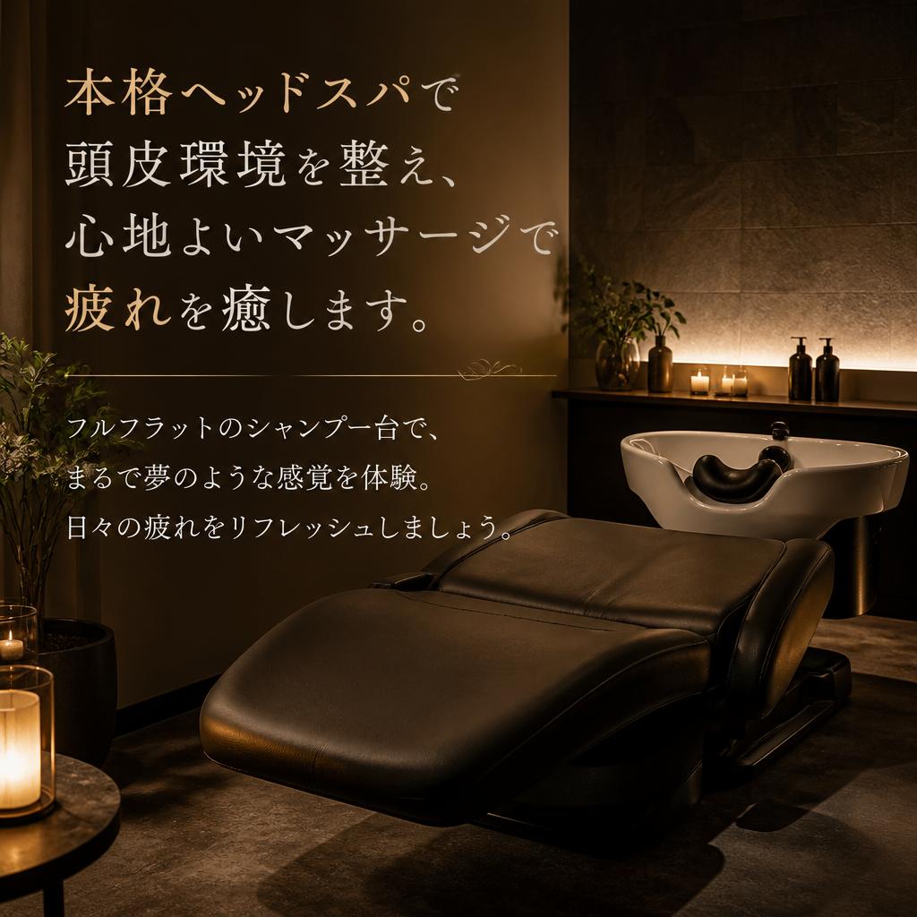 リラックスできるヘッドスパ